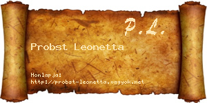 Probst Leonetta névjegykártya
